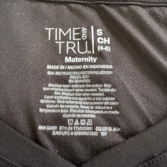 Time and Tru Black Maternity Tee Size S - Picture 5 of 5